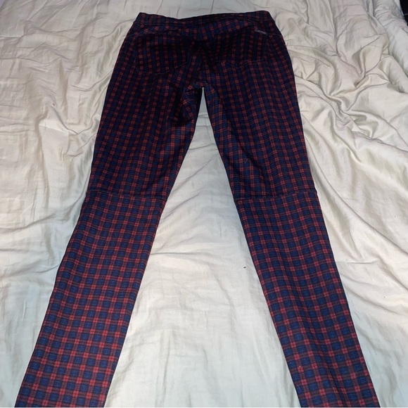 ANTHROPOLOGIE X SANCTUARY FINCHLEY PLAID LEGGINGS RED AND NAVY ANTHRO BOHEMIAN - Picture 10 of 13